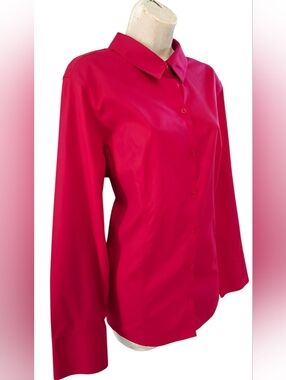 CHICOS WOMEN'S SIZE 3/ SIZE XL RED BUTTON -UP SHIRT NEW!